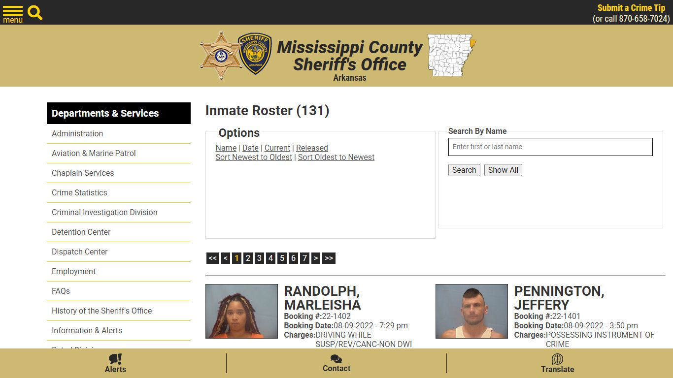 Inmate Roster - Mississippi County AR Sheriff
