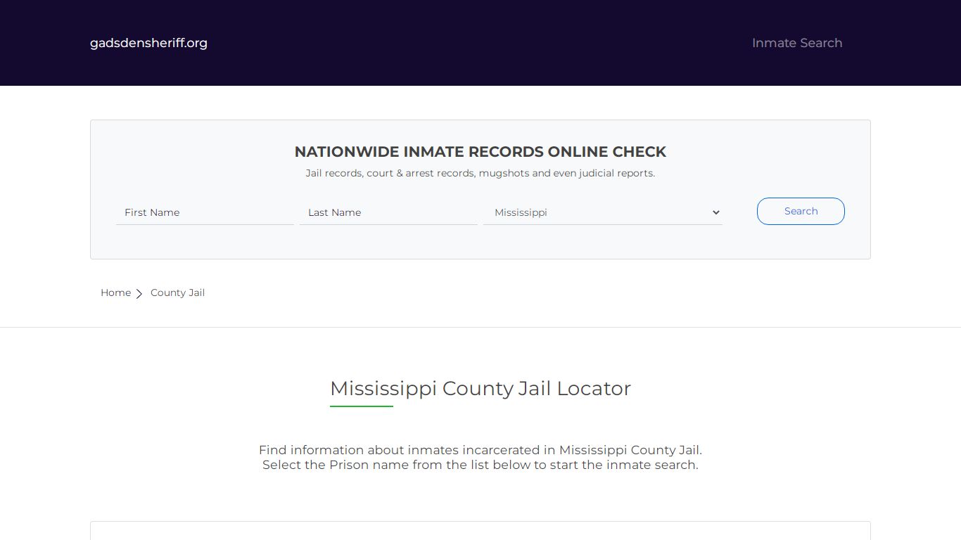 Mississippi County Jail Inmate Search | Free Inmate Lookup
