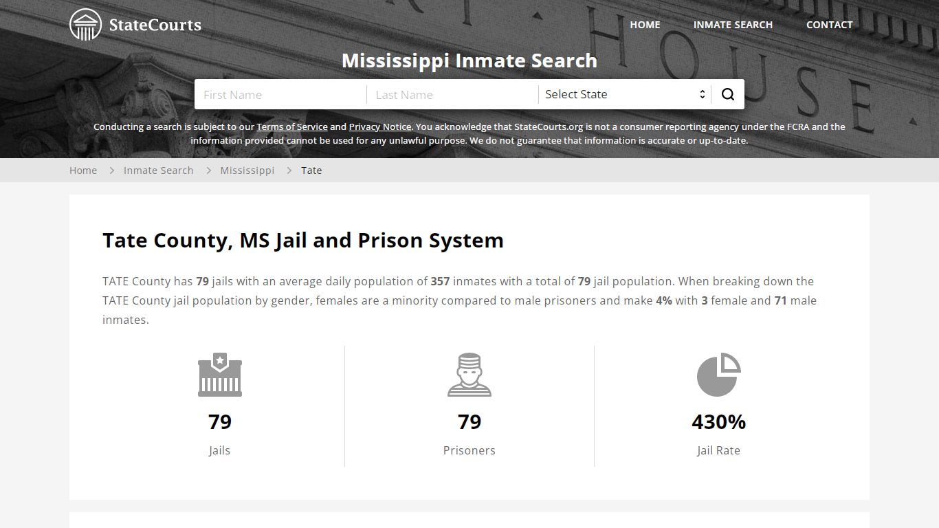 Tate County, MS Inmate Search - StateCourts